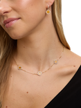 Jon Richard Tigers Eye Station Clover Necklace, Gold
