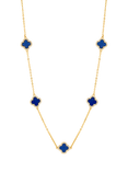 Jon Richard Lapis Station Clover Necklace, Gold