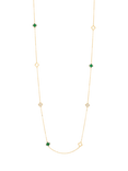 Jon Richard Malachite Clover Station Rope Necklace, Gold
