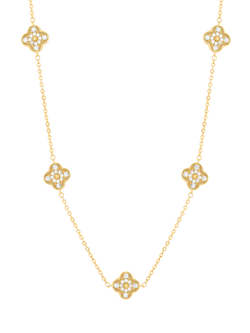 Jon Richard Pave Clover Necklace, Gold, Gold