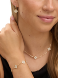 Jon Richard Pave Clover Necklace, Gold