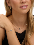 Jon Richard Jet Crystal Clover Necklace, Gold