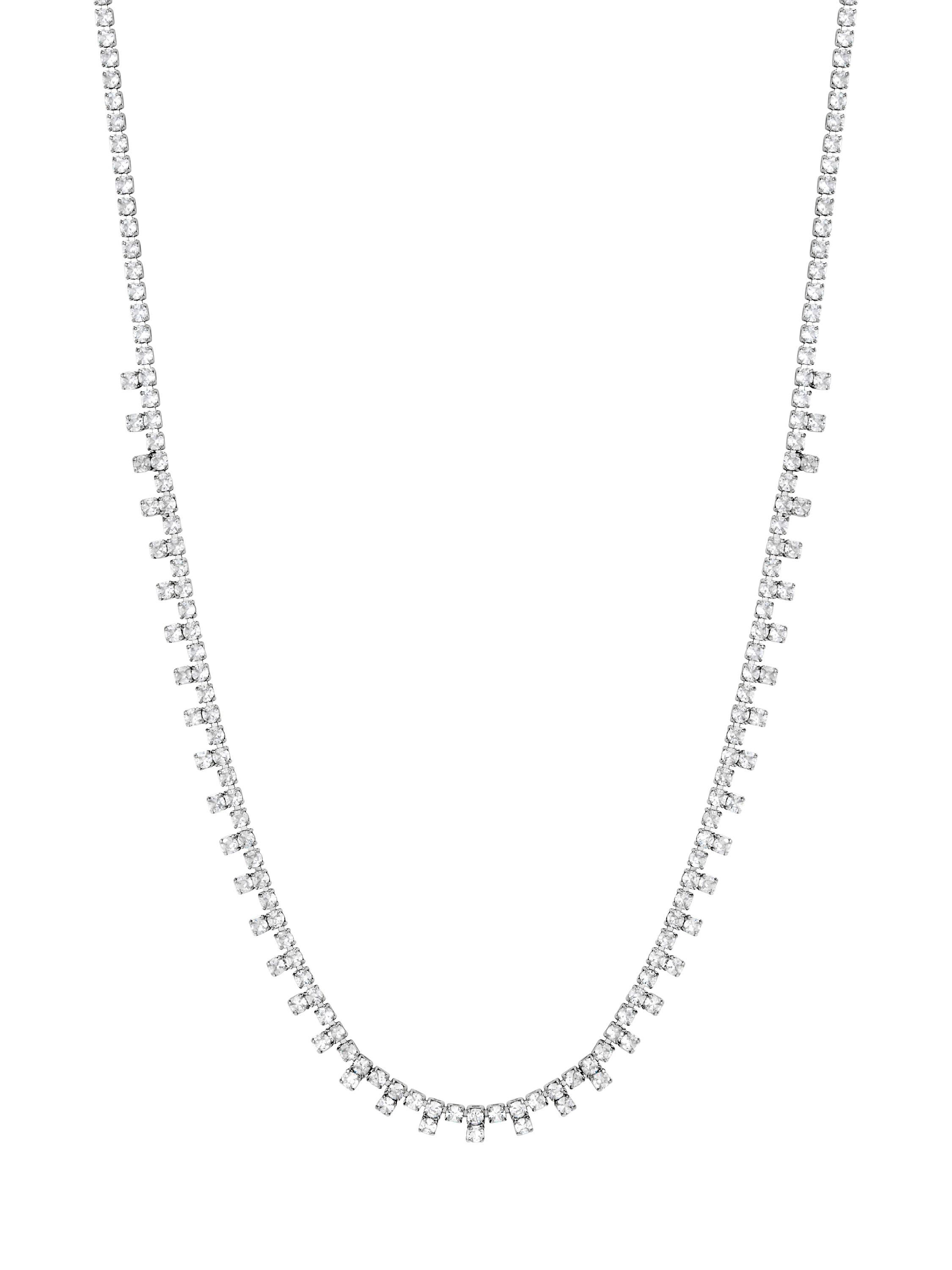 Product image 1 of 5, which shows Jon Richard Cubic Zirconia Fine Drop Necklace, Silver