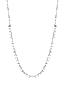 Jon Richard Cubic Zirconia Fine Drop Necklace, Silver, Silver