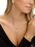 Jon Richard Crystal Clover Necklace, Gold