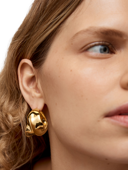Moinca Vinader Nomad Bold Medium Hoop Earrings, Gold - view 2, Gold