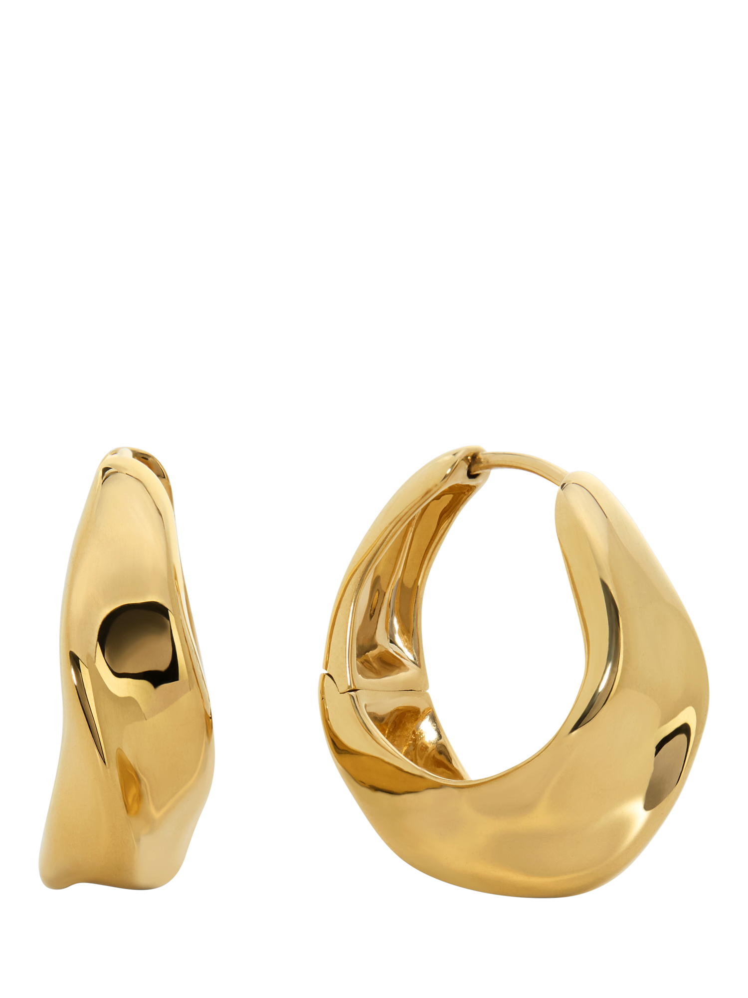 Product image 1 of 2, which shows Monica Vinader Nomade Medium Hoop Earrings, Gold