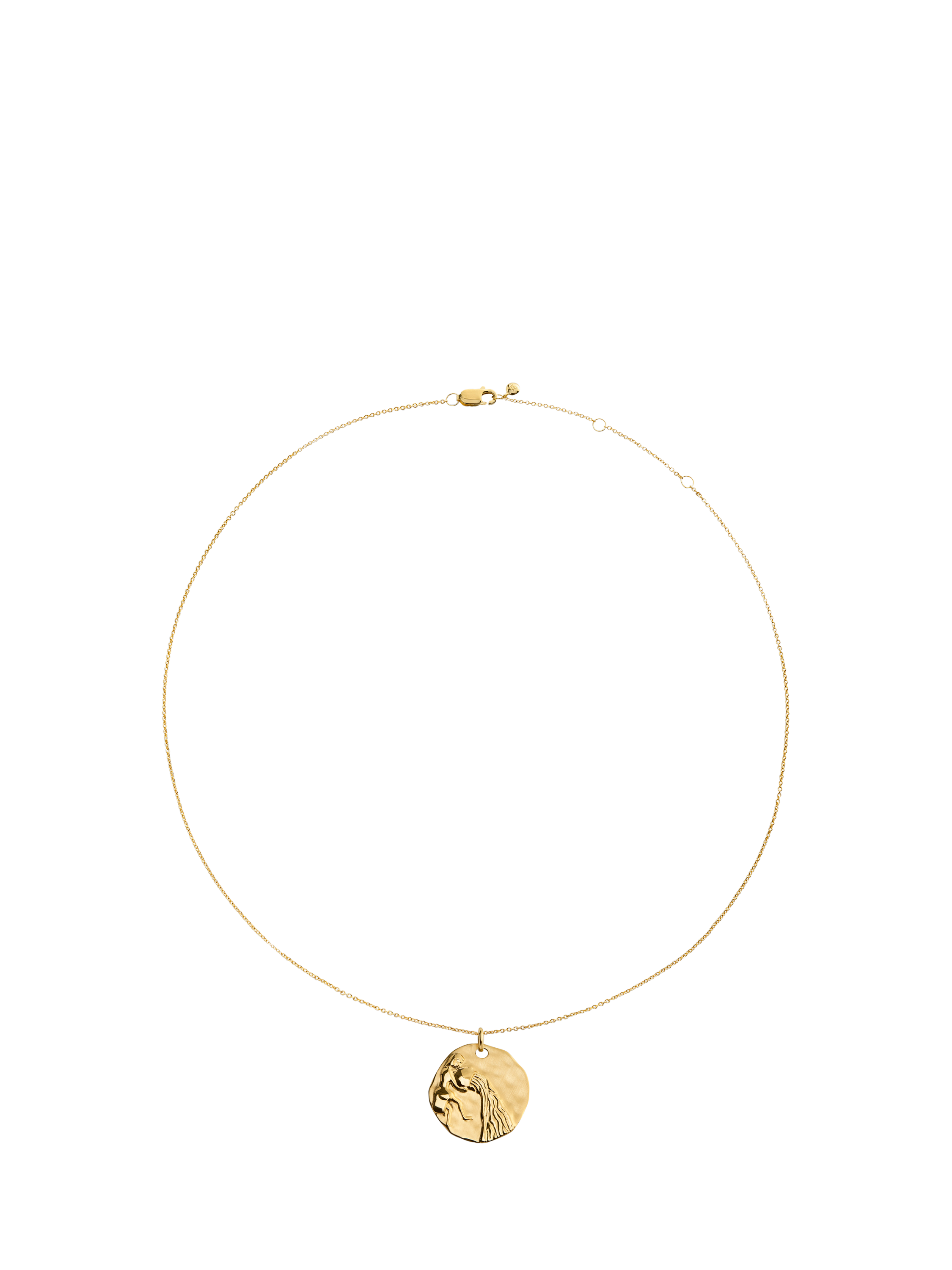 Product image 1 of 4, which shows Monica Zodiac Pendant Necklace, Gold, Aquarius