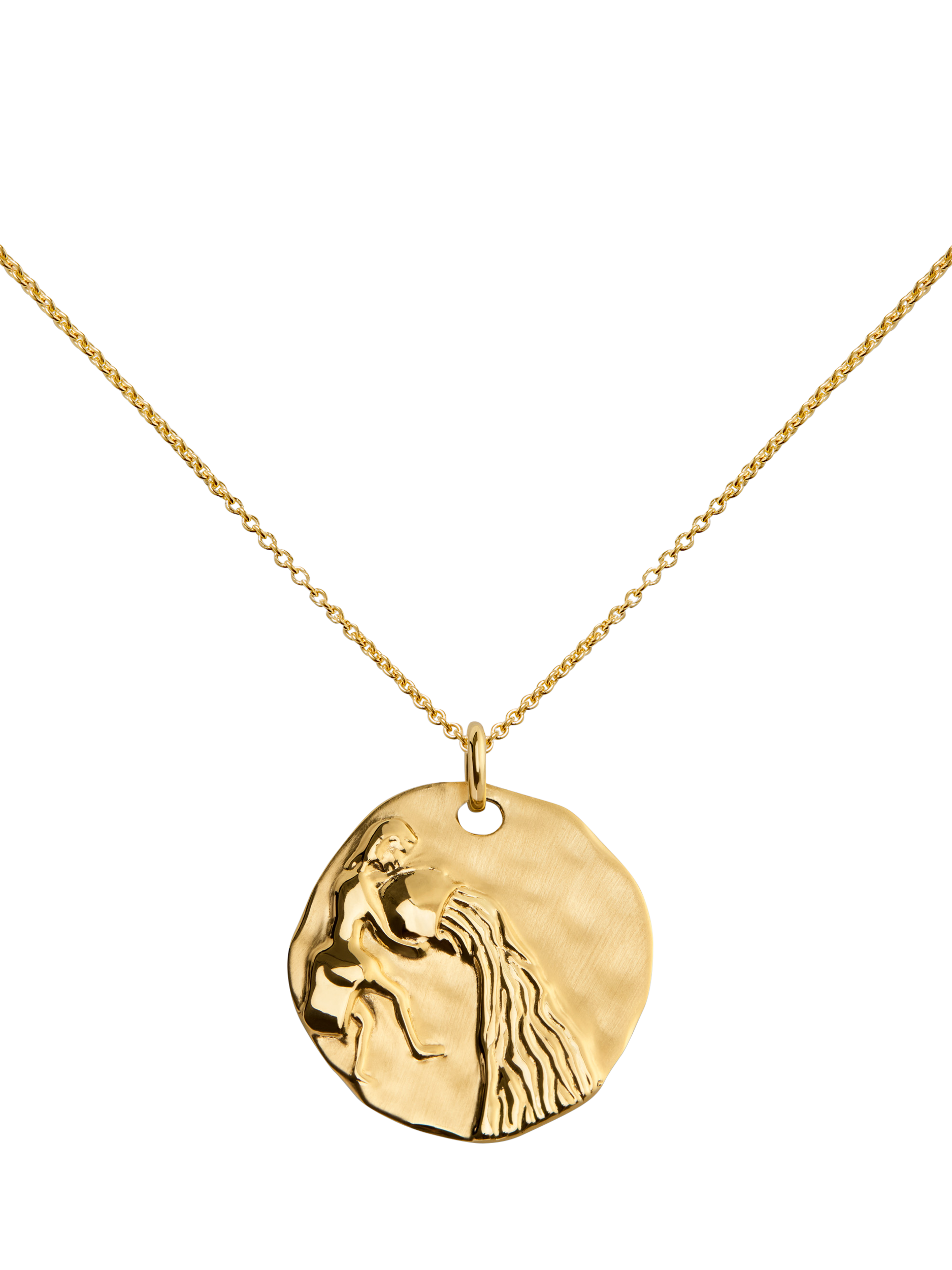 Product image 2 of 4, which shows Monica Zodiac Pendant Necklace, Gold, Aquarius