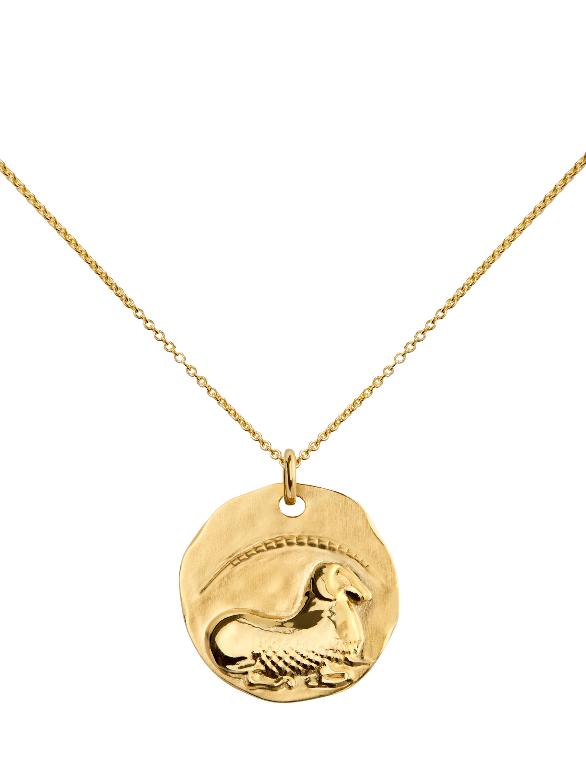 Product image 1 of 5, which shows Monica Zodiac Pendant Necklace, Gold, Aries