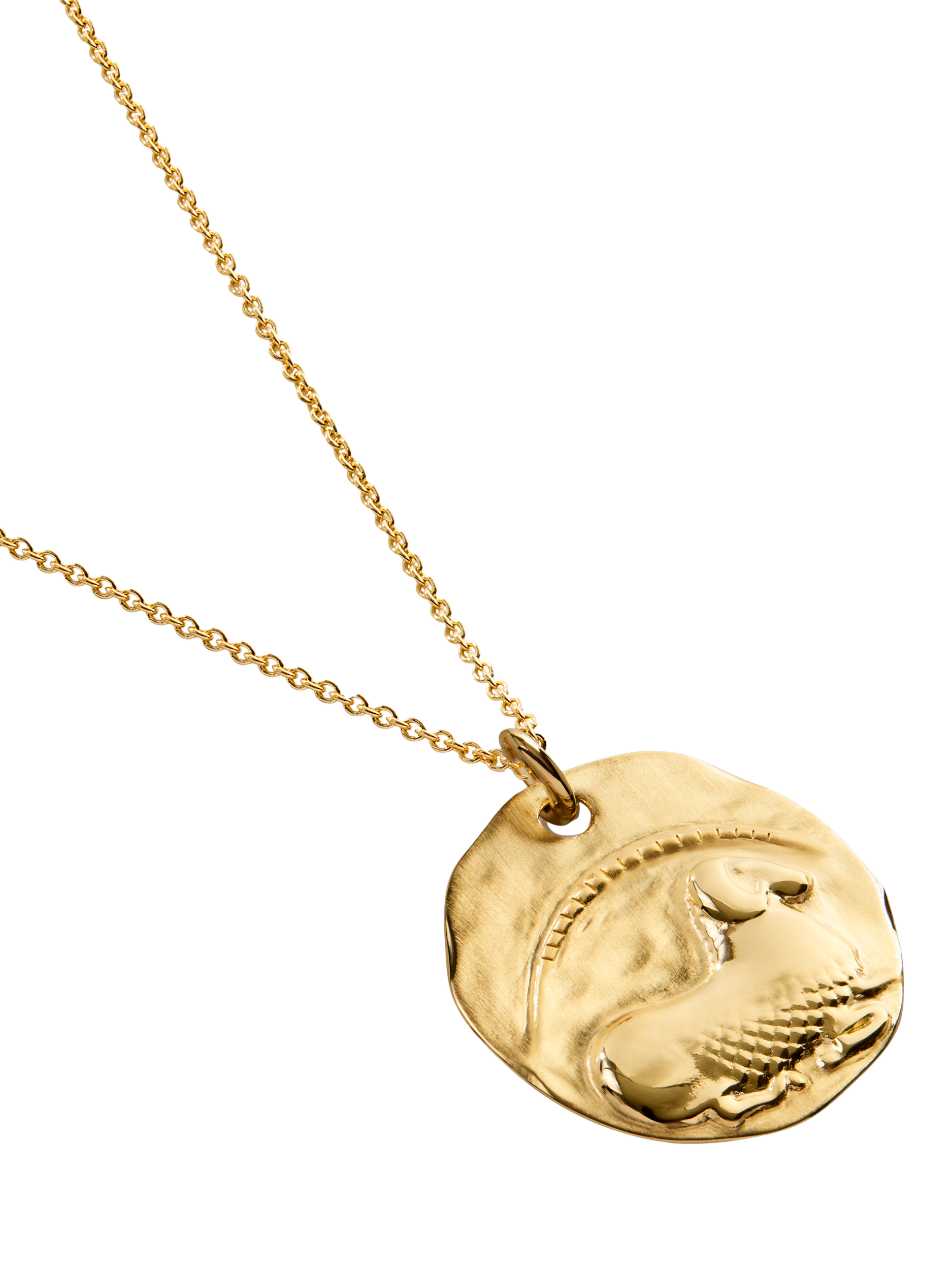Product image 3 of 5, which shows Monica Zodiac Pendant Necklace, Gold, Aries