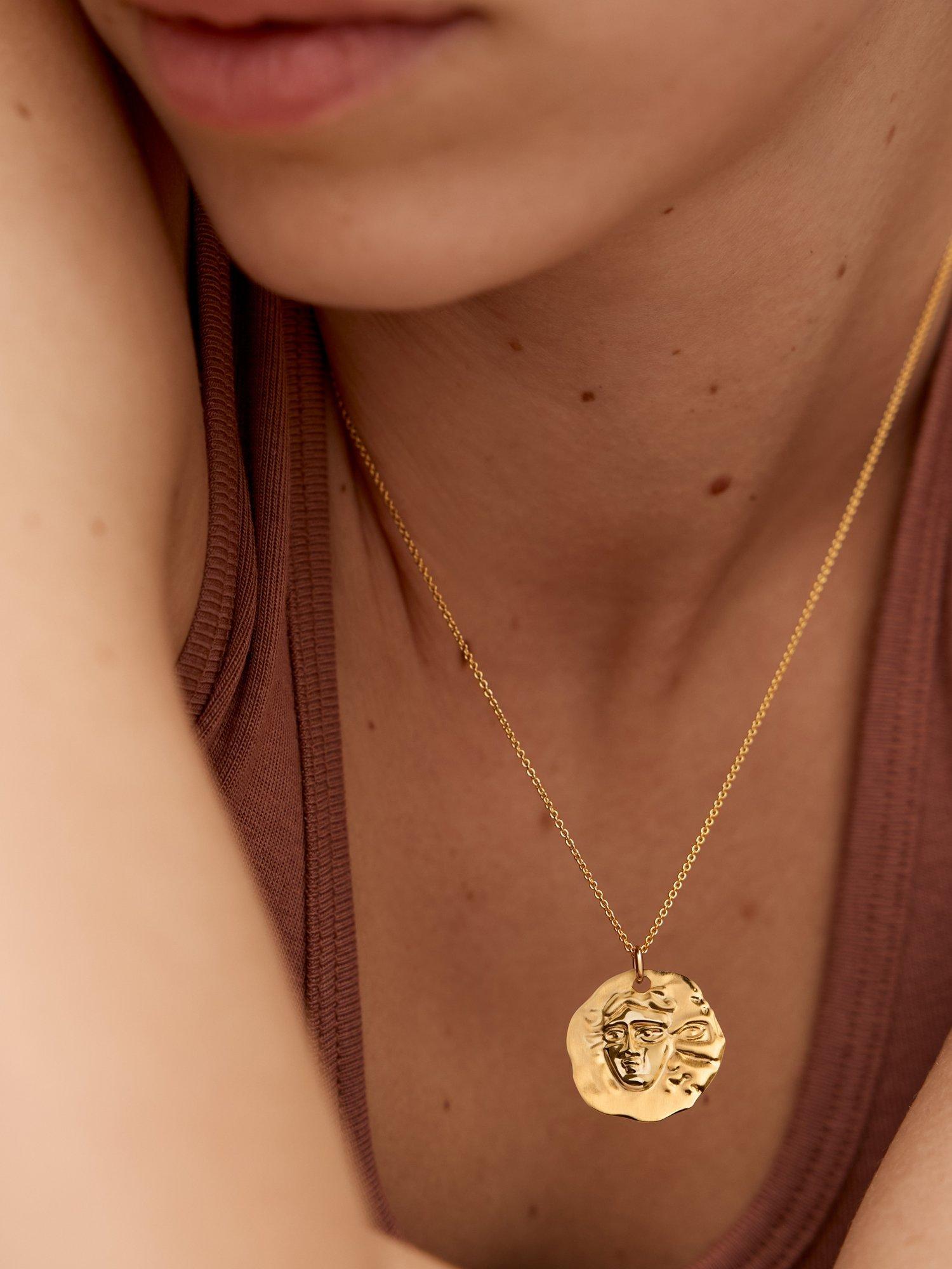 Product image 2 of 5, which shows Monica Zodiac Pendant Necklace, Gold, Gemini