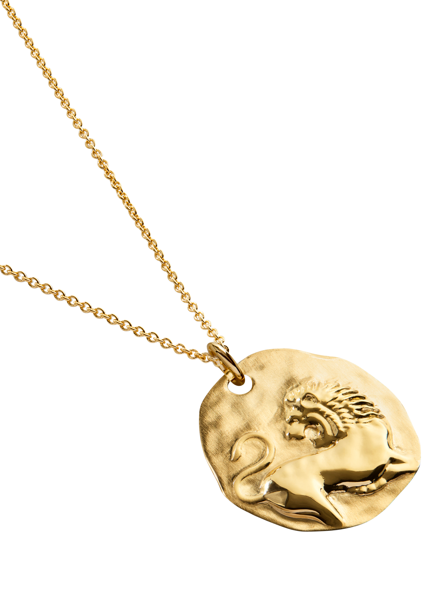 Product image 4 of 5, which shows Monica Zodiac Pendant Necklace, Gold, Leo