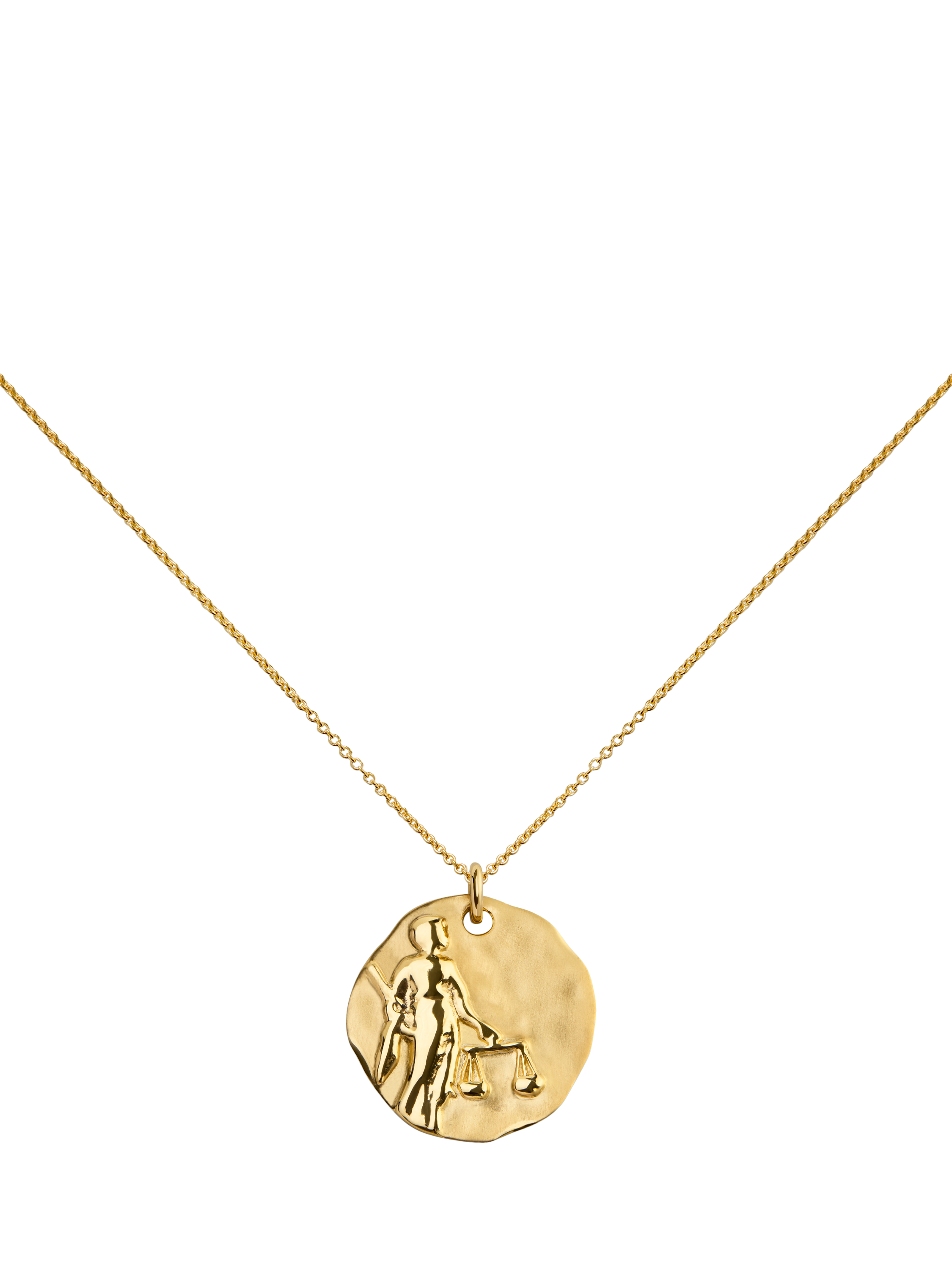 Product image 1 of 5, which shows Monica Zodiac Pendant Necklace, Gold, Libra