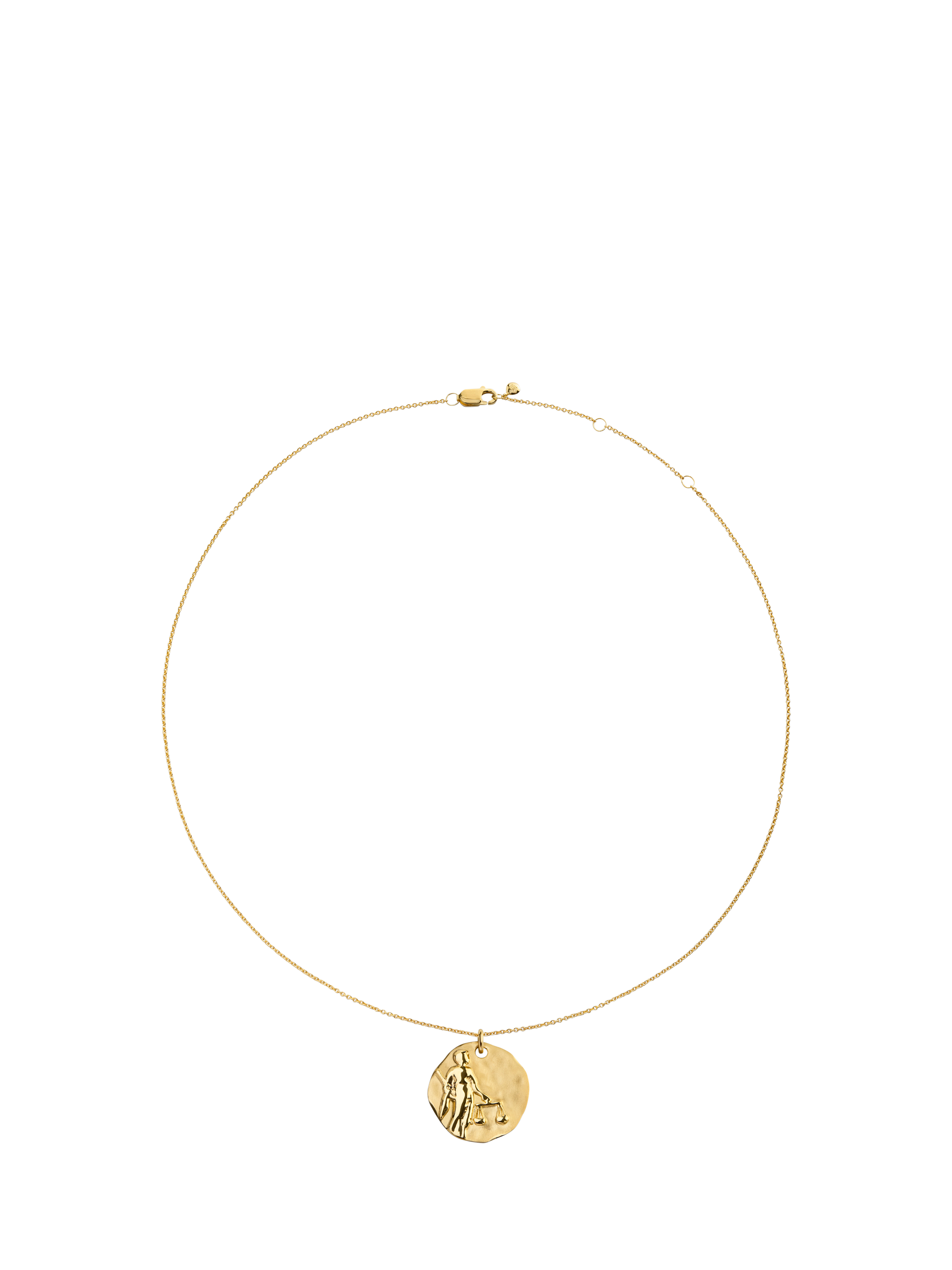 Product image 3 of 5, which shows Monica Zodiac Pendant Necklace, Gold, Libra