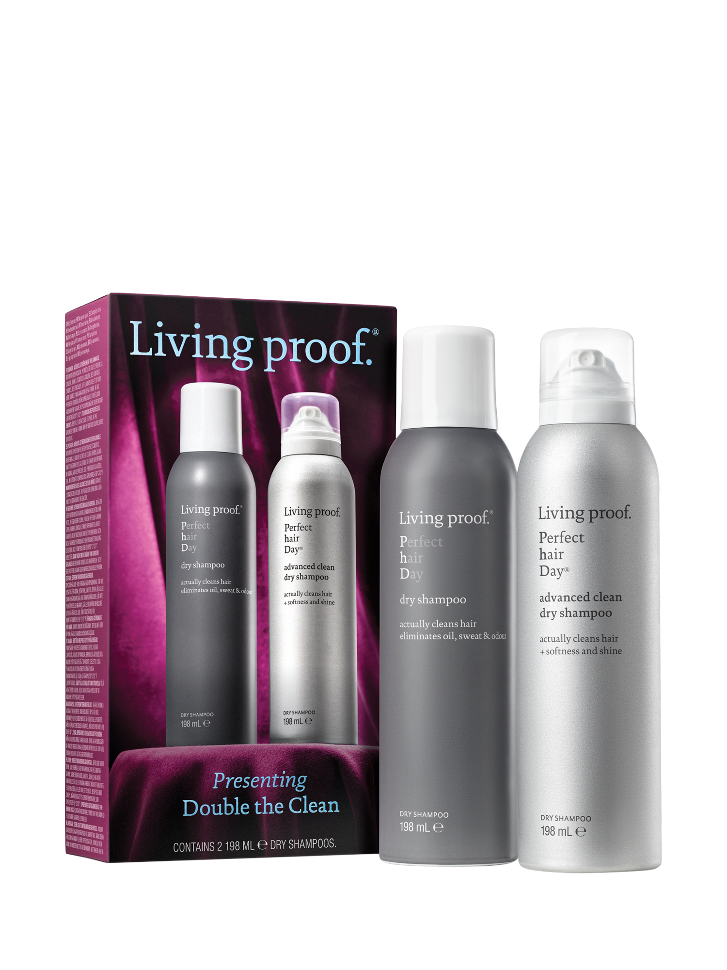 Product image 1 of 7, which shows Living Proof Presenting Double The Clean Haircare Gift Set