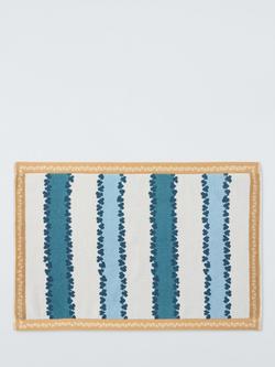 John Lewis x Sanderson Frisk Stripe Cotton Bath Mat, Caneel