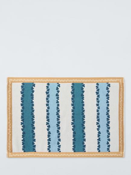 John Lewis x Sanderson Frisk Stripe Cotton Bath Mat, Caneel