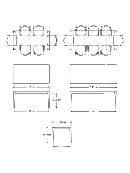 Swyft Model 01 6-8 Seater Extending Dining Table, Oak - view 2, Oak