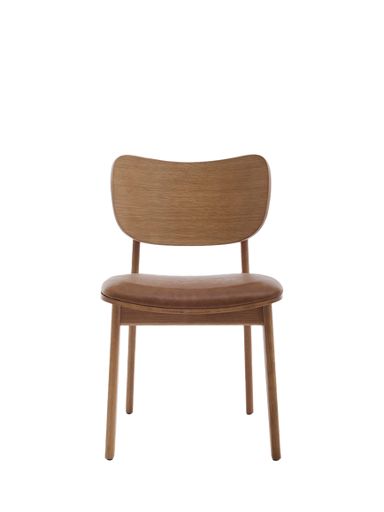 Swyft Model 02 Dining Chair, Set of 2, Oak/Maple Leather, Maple
