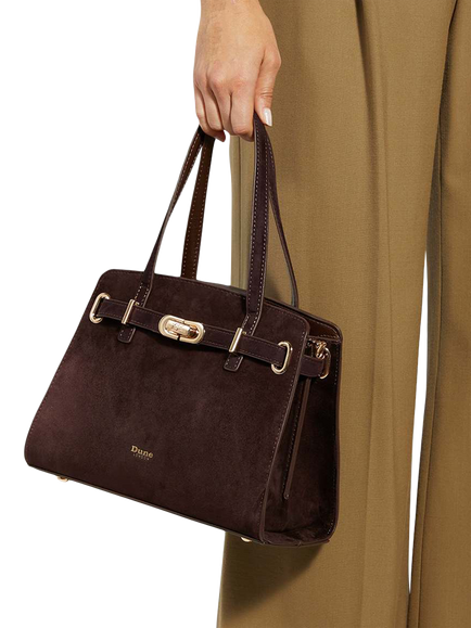 Dune London Dinidefine Suede Grab Bag, Brown - view 2, Brown