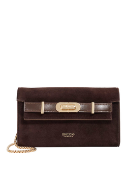 Dune London Showmance Suede Crossbody Bag, Brown