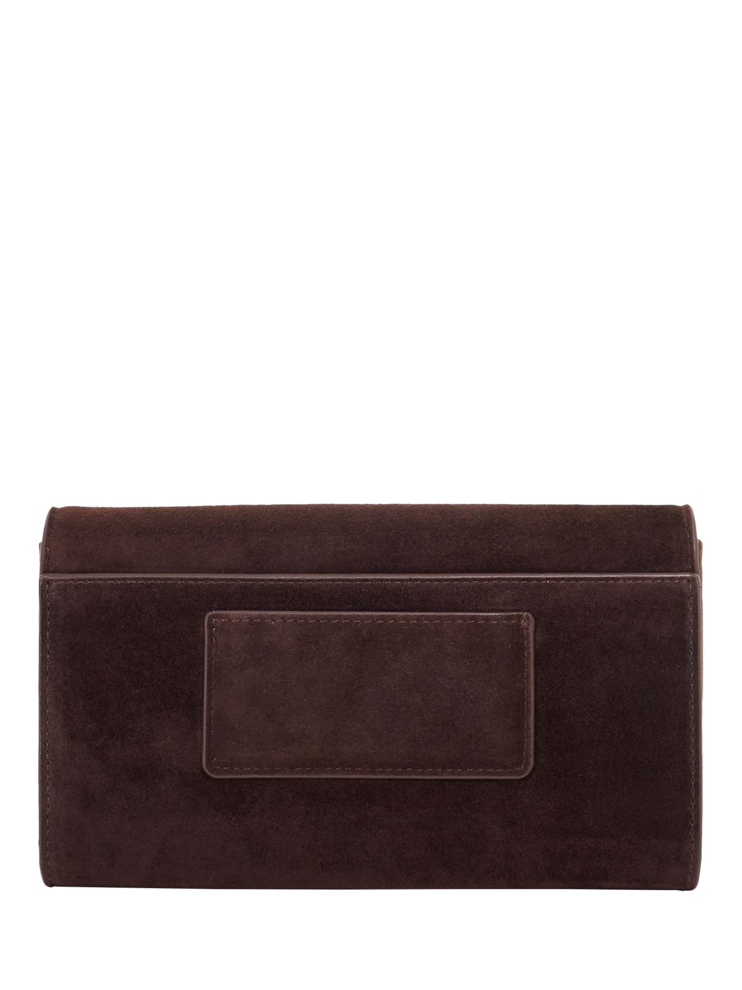 Product image 3 of 5, which shows Dune London Showmance Suede Crossbody Bag, Brown