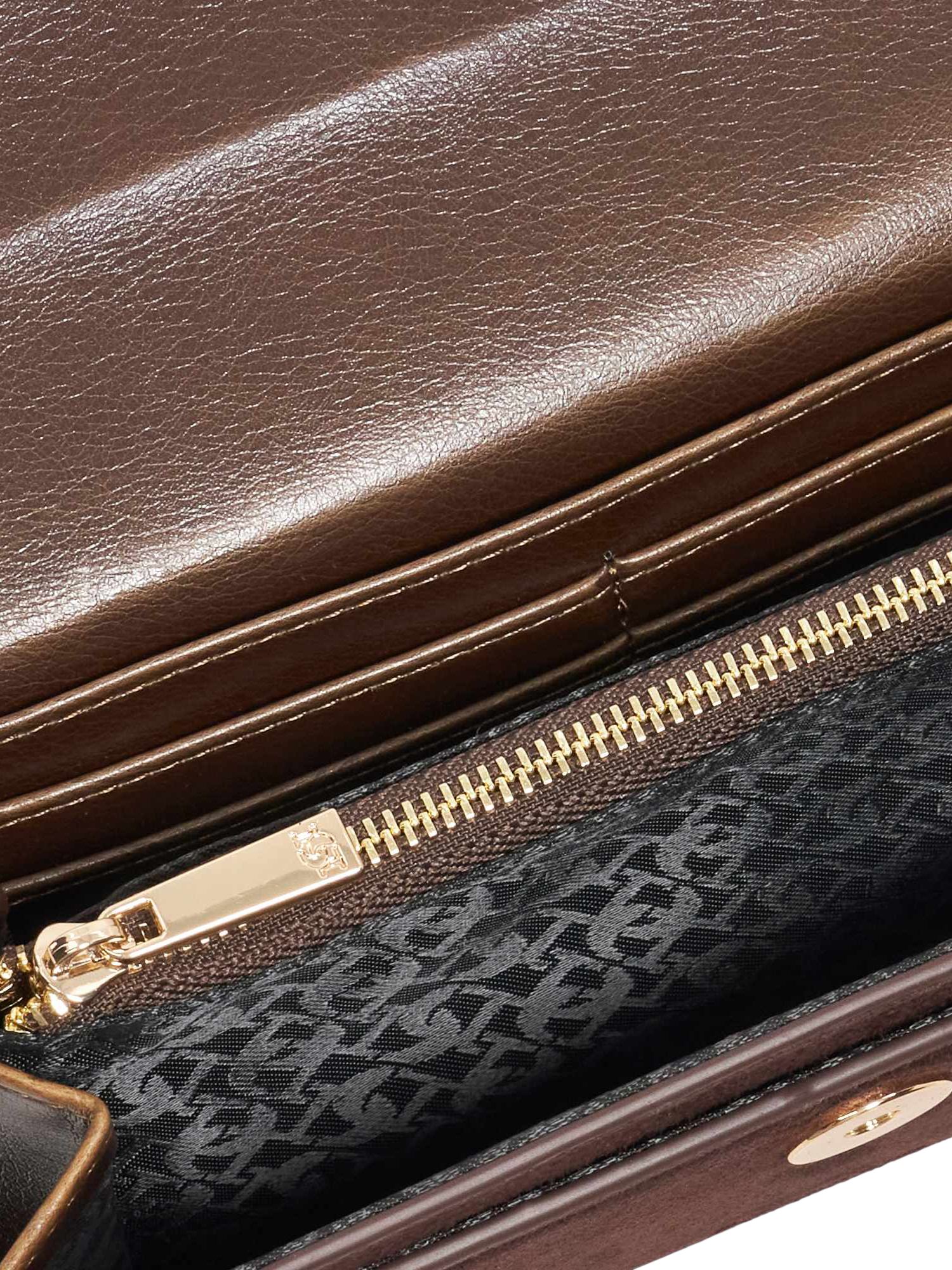 Product image 4 of 5, which shows Dune London Showmance Suede Crossbody Bag, Brown