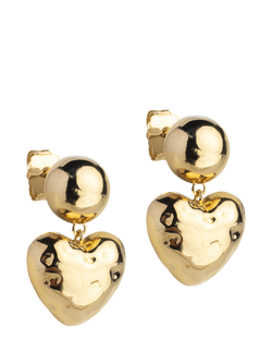 ENAMEL Copenhagen Poma Heart Stud Earrings, Yellow Gold