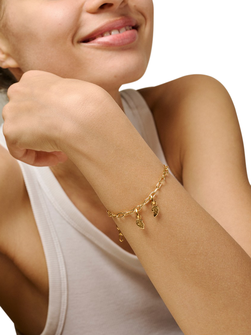 Product image 4 of 6, which shows ENAMEL Copenhagen Split Twin Left Heart Charm, Yellow Gold