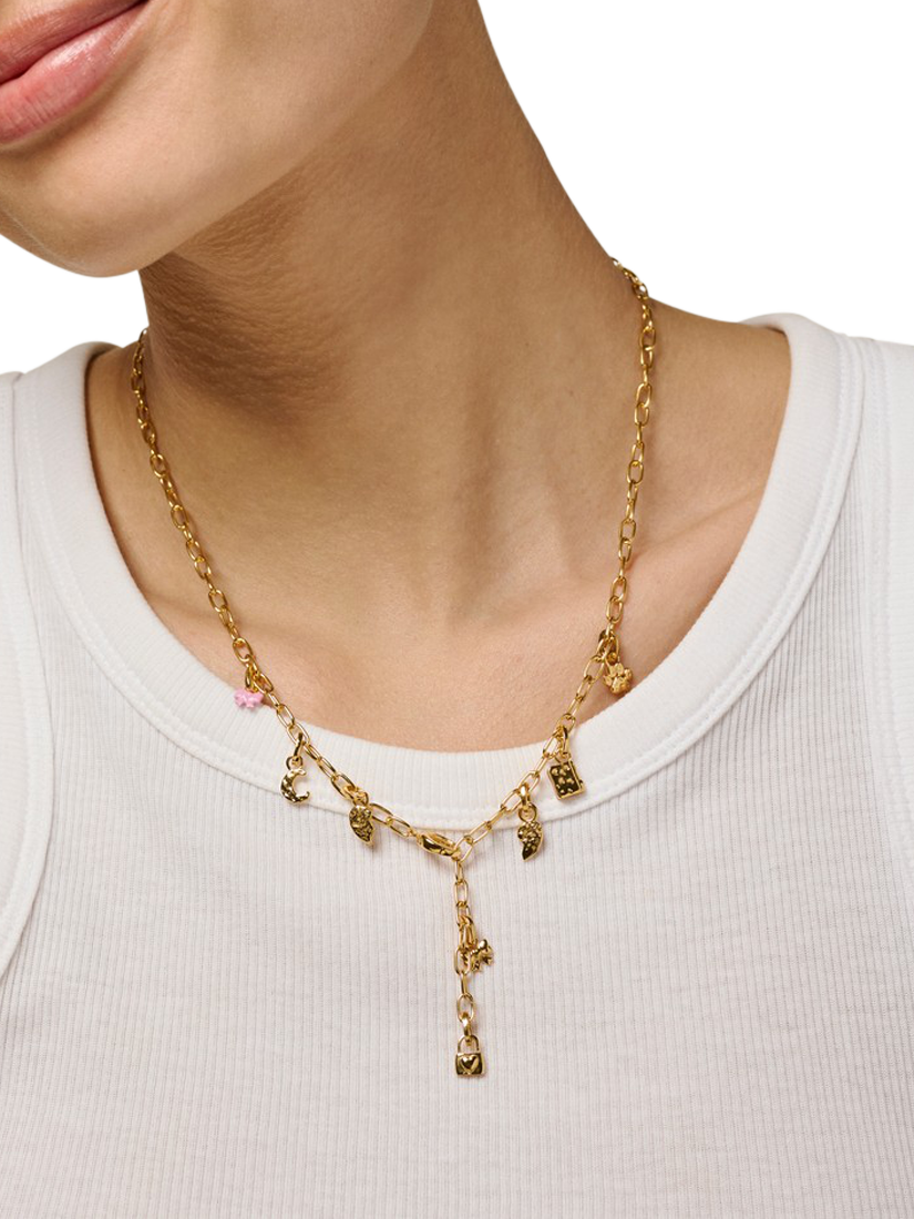 Product image 5 of 6, which shows ENAMEL Copenhagen Split Twin Left Heart Charm, Yellow Gold