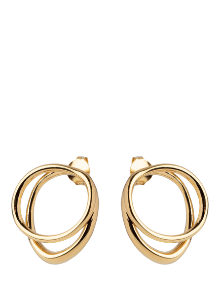 ENAMEL Copenhagen Double Circle Stud Earrings, Yellow Gold, Yellow Gold