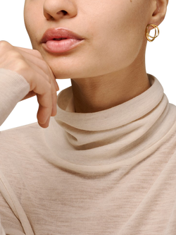 ENAMEL Copenhagen Double Circle Stud Earrings, Yellow Gold - view 2, Yellow Gold