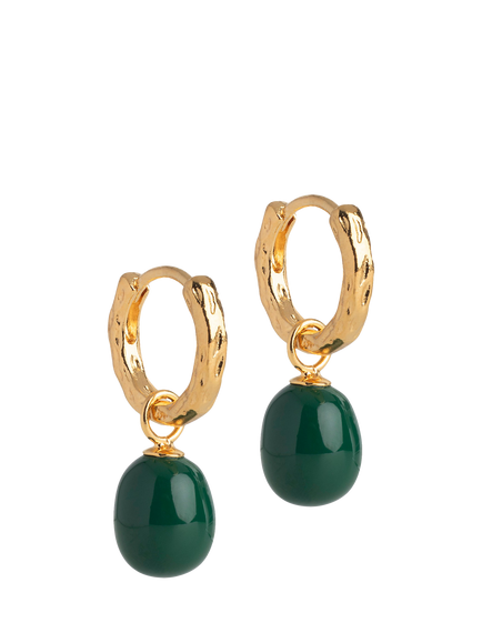 ENAMEL Copenhagen Significant Enamel Hoop Earrings, Yellow Gold, Yellow Gold