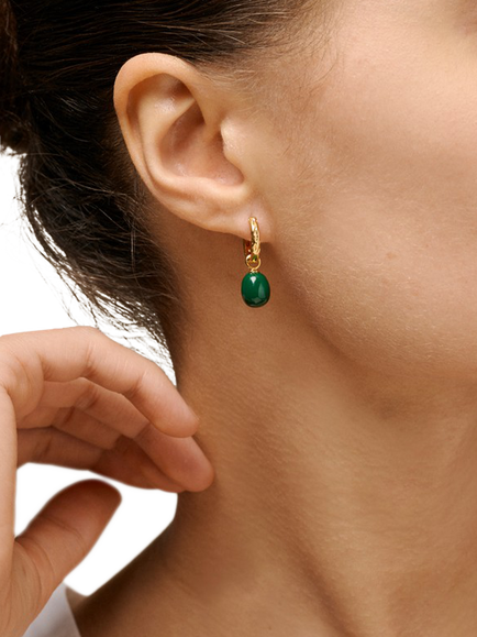 ENAMEL Copenhagen Significant Enamel Hoop Earrings, Yellow Gold - view 2, Yellow Gold