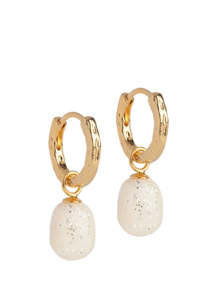 ENAMEL Copenhagen Significant Enamel Sparkle Hoop Earrings, Yellow Gold, Gold
