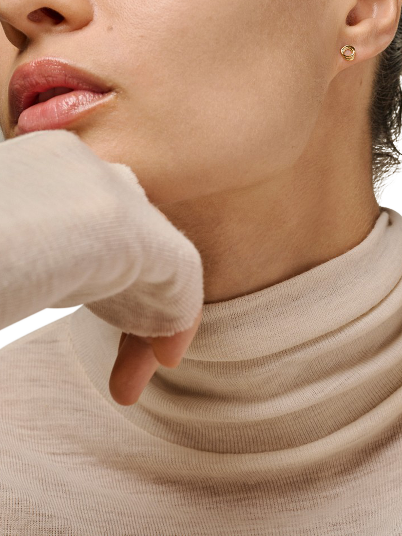 Product image 2 of 4, which shows ENAMEL Copenhagen Bellu Mini Stud Earrings, Yellow Gold