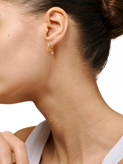 ENAMEL Copenhagen Belle Hoop Earrings, Yellow Gold - view 2, Yellow Gold