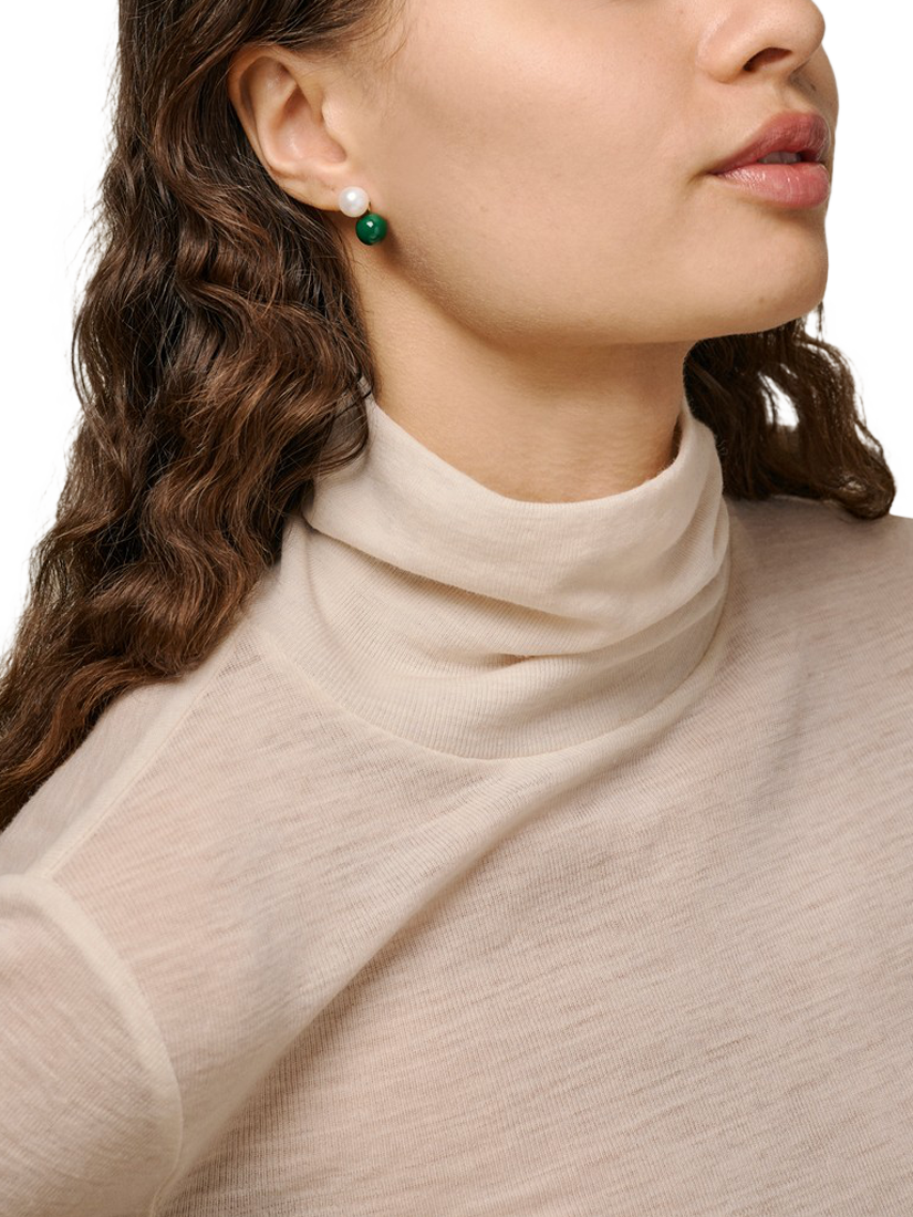 Product image 2 of 4, which shows ENAMEL Copenhagen Columba Stud Earrings, Yellow Gold