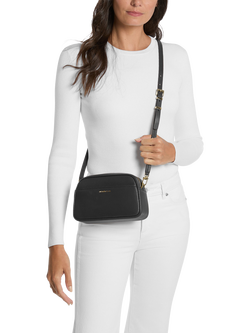 Michael Kors Jetset Leather Crossbody Bag - view 2, Black