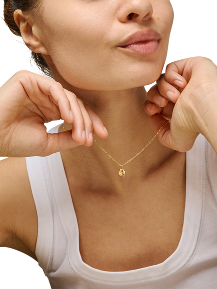 ENAMEL Copenhagen Clover Necklace, Yellow Gold - view 2, Yellow Gold
