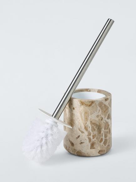 John Lewis Marble Toilet Brush - view 2, Fossil Beige