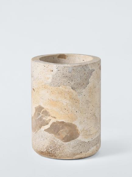 John Lewis Marble Bathroom Tumbler, Fossil Beige