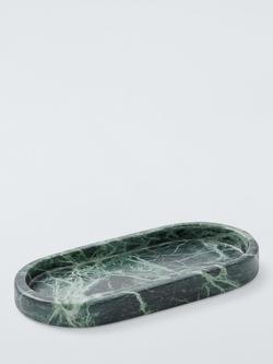John Lewis Oval Marble Bathroom Accessories Tray, Spider Green
