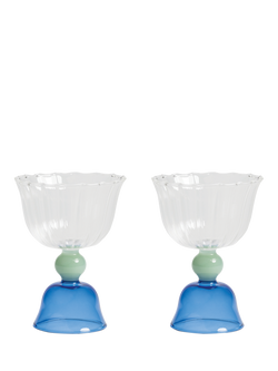 &k Amsterdam Tulip Drinking Glasses, Set of 2, Blue, Blue