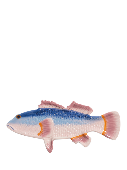 &k Amsterdam Perch Fish Plate, Pink , Blue, Pink , Blue