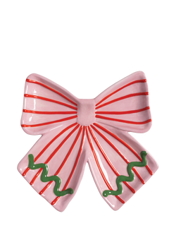 &k Amsterdam Ribbon Ceramic Plate, Pink, Pink