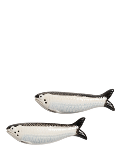 &k Amsterdam Sardines Salt & Pepper Set, Black, White, Black, White