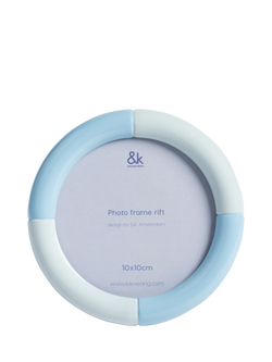 &k Amsterdam Rift Circular Photo Frame, Blue, Blue