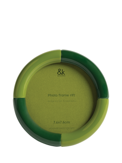 &k Amsterdam Rift Circular Photo Frame, Green